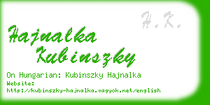 hajnalka kubinszky business card